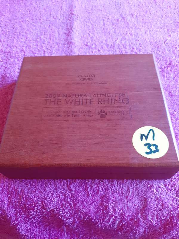 Empty Wooden Coin Box - Natura Lauch Set - The White Rhino SA Mint