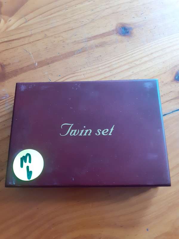 Empty Wooden Coin Holder Box. Twin Set
