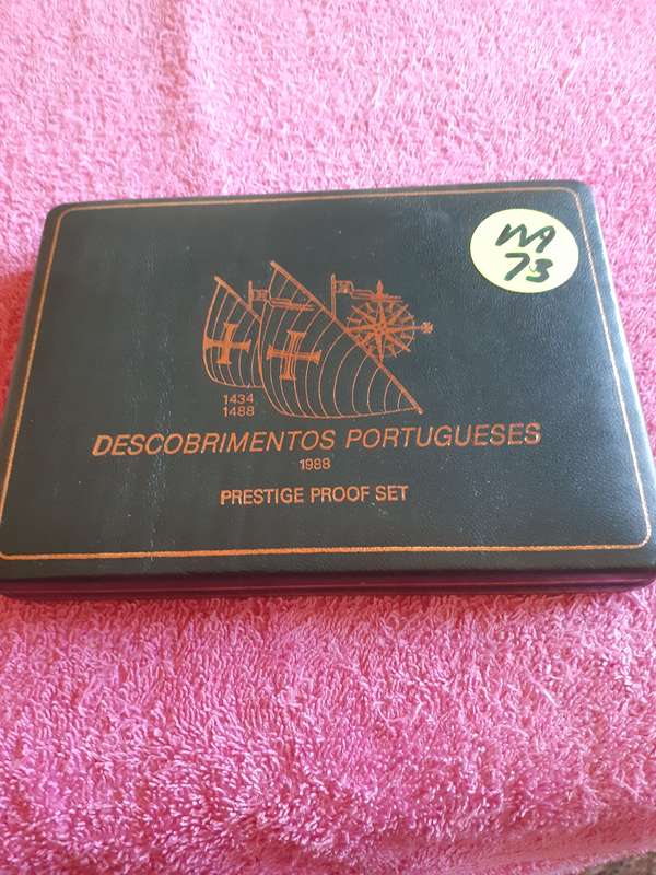 Empty Green Coin Holder Box. Descobrimentos Portugueses 1988 Prestige Proof Set