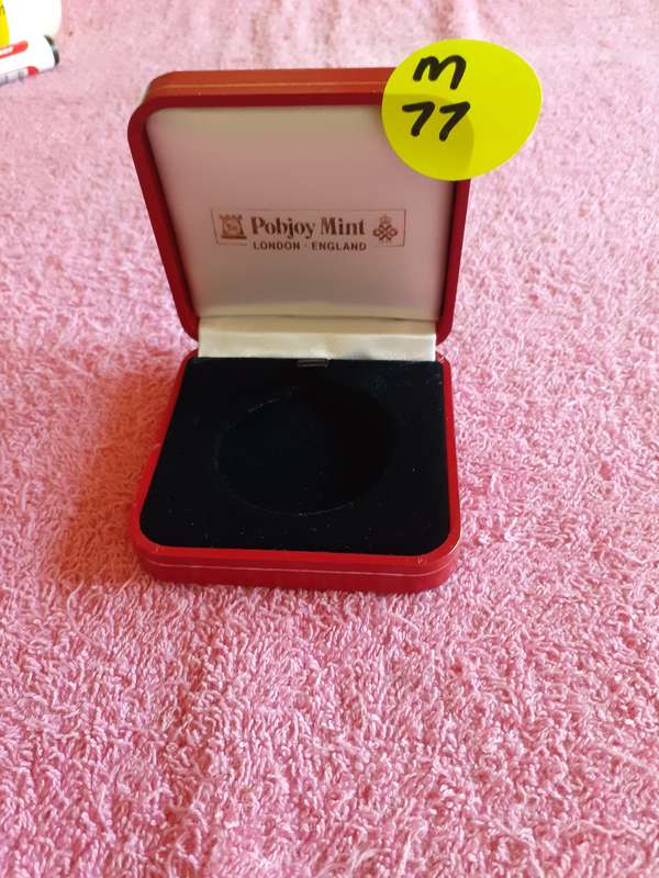 Empty Red Coin Holder Box. Pobjoy Mint - London England