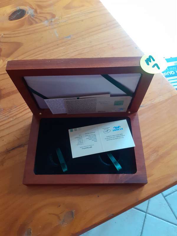 Empty Wooden Coin Holder Box. Rhino Gold Set Endangerd Wildlife Trust