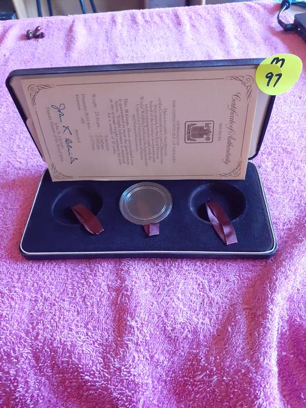 Empty Black Coin Holder Box. Conservation Coin Collection - Tanzania