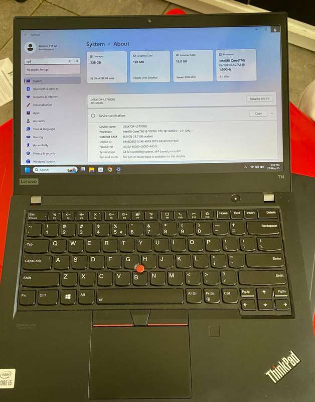 Lenovo T14 Gen1 - i5 10th Gen TouchScreen