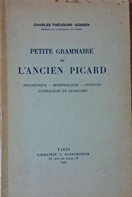 Petite grammaire de l'ancien picard