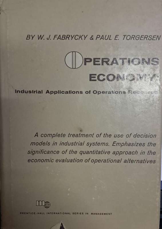 Operations economy industrial applications of operations research