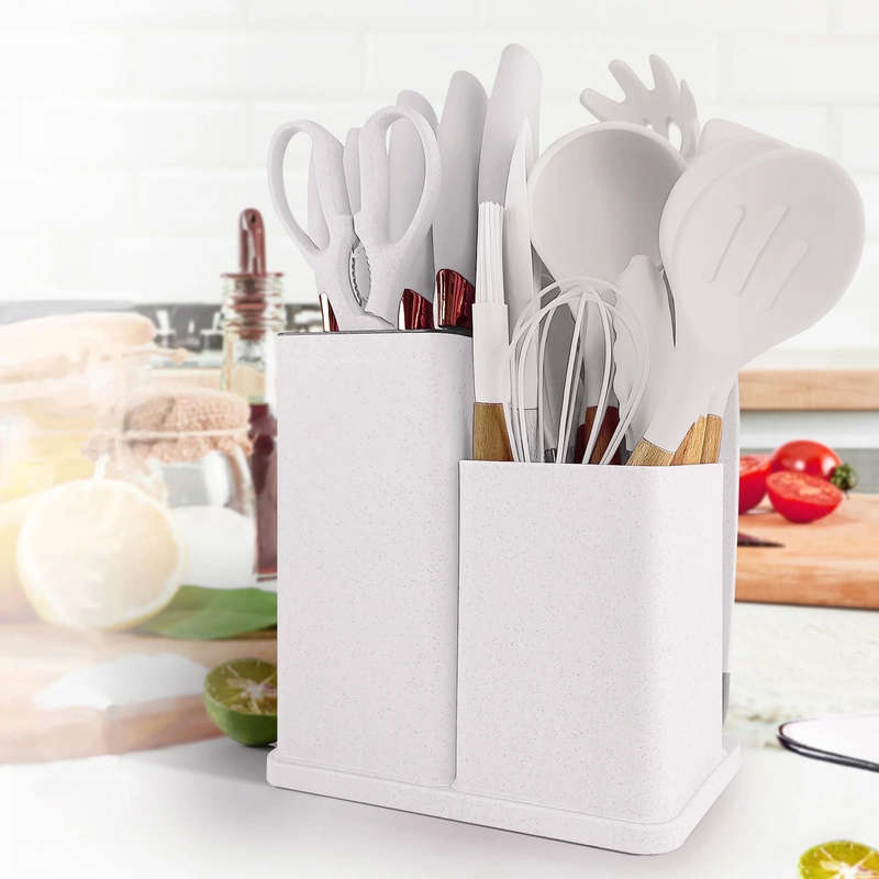19-Piece Silicone Kitchen Utensil Set  Heat Resistant Cooking Utensils for Non-Stick Cookware