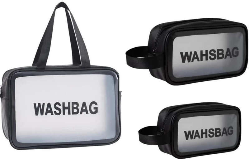 3-Piece Waterproof Toiletry Bag Set with Handle  Easy Trade Travel Organizer  Multipurpose