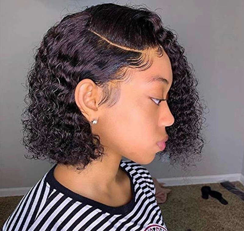 10 inch full frontal curly wig