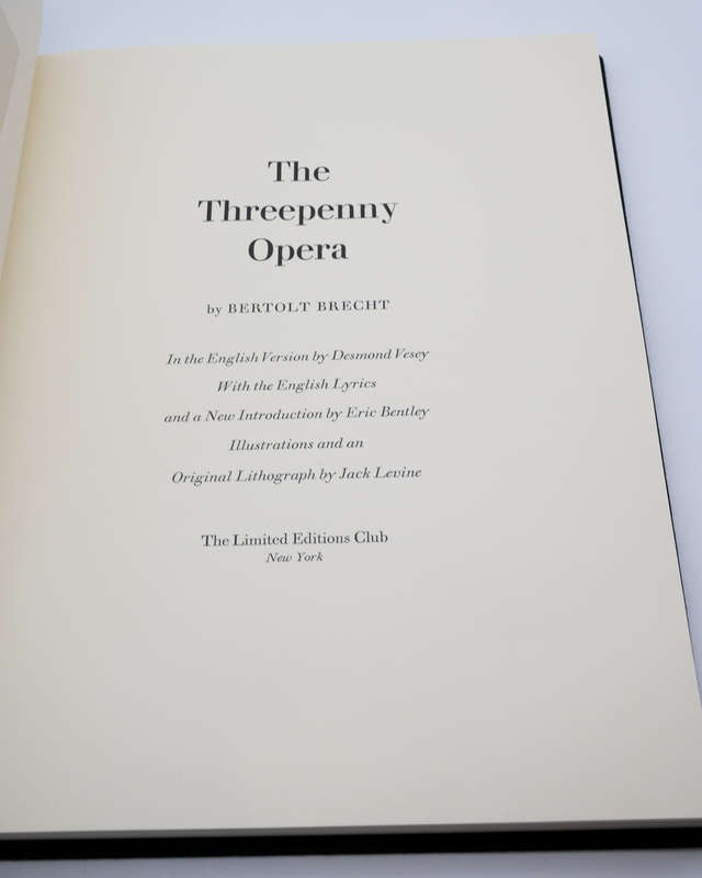 The Threepenny Opera (Signed by Illustrator - Jack Levine and Eric Bently - Introduction)