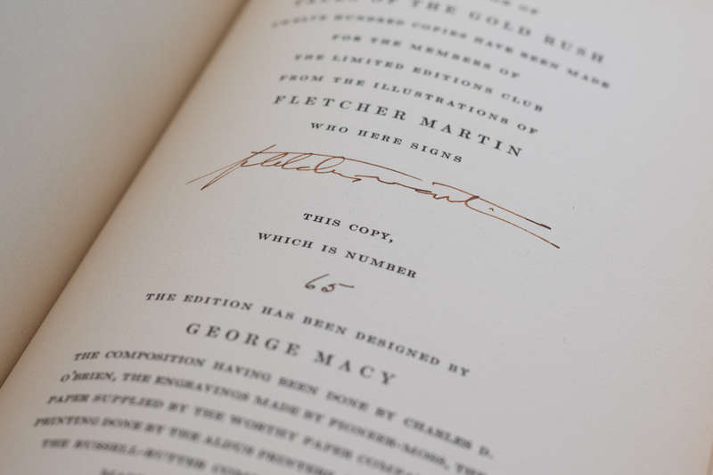 Tales of the Gold Rush by Harte, Bret - Signed by Illustrator Fletcher Martin