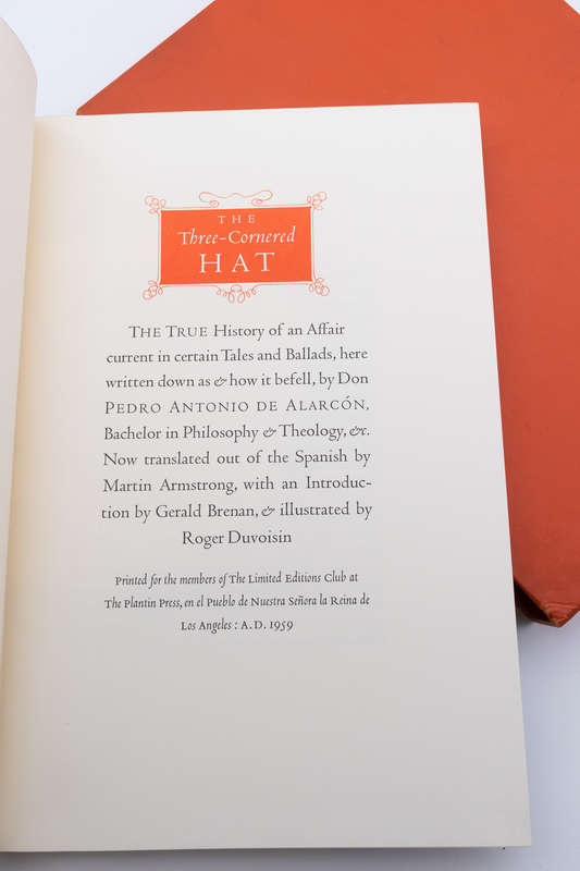 The Three-Cornered Hat by Alarcon, Pedron Antonio De - Signed & Illustrated by Roger Duvoisin