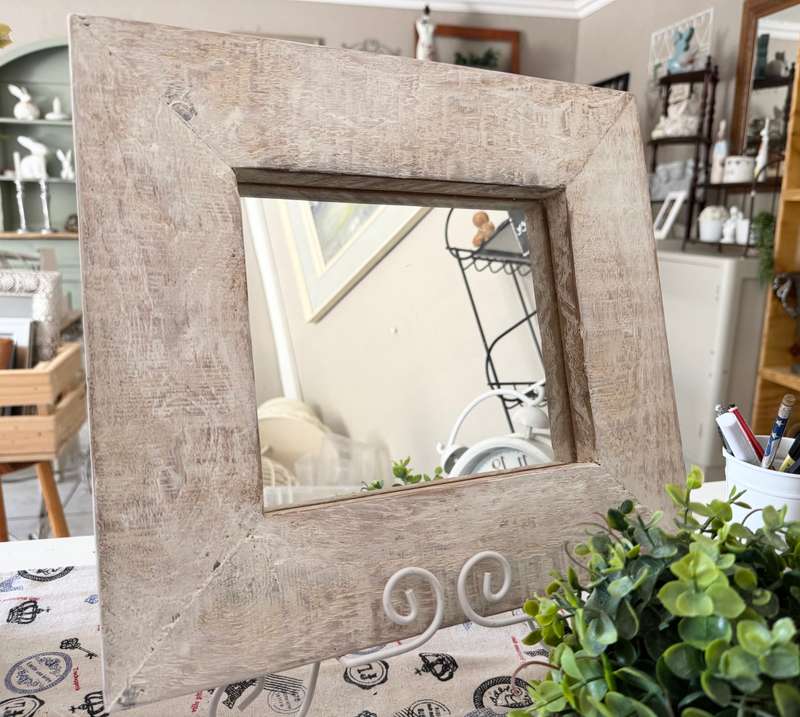 Rustic timber framed mirror