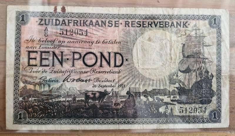 1921 South Africa 1 Pound Clegg SCARCE