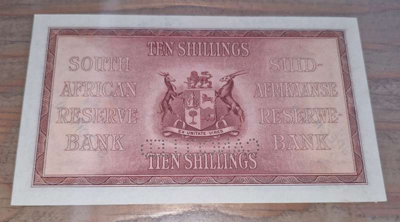 1934 South Africa 10 Shillings Postmus Specimen Printers Proof
