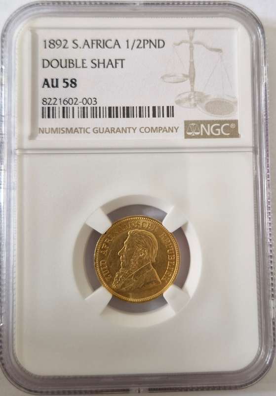 *1892 ZAR Kruger Halfpond AU 58 graded NGC looks undergraded.