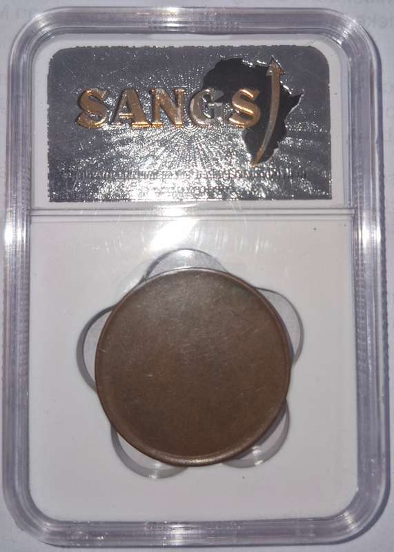 *1900 Boer War ZAR Blank Penny with rim Graded AU55...