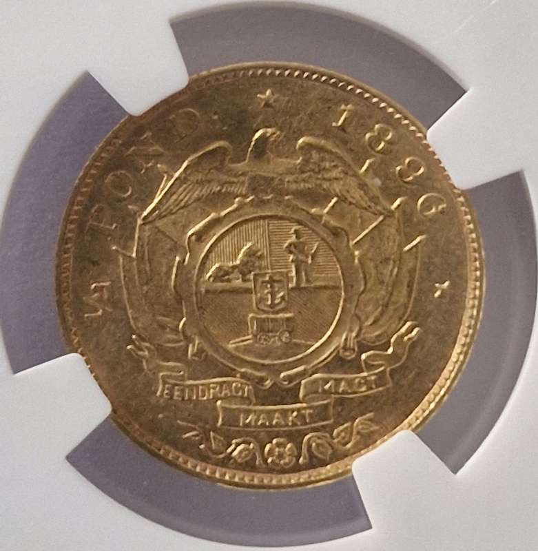 1896 ZAR Kruger Halfpond MS61 NGC Graded