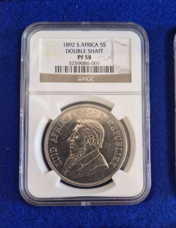 1892 ZAR Kruger Silver Proof 5 Shillings - NGC Graded