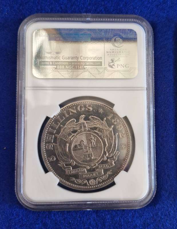 1892 ZAR Kruger Silver Proof 5 Shillings - NGC Graded
