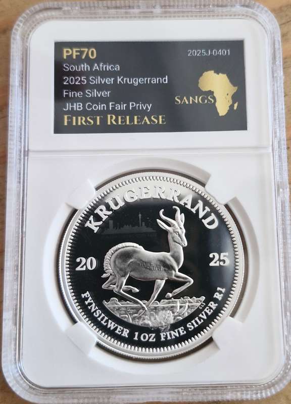 2025 Silver Krugerrand Jhb Coin Fair Privy PF70