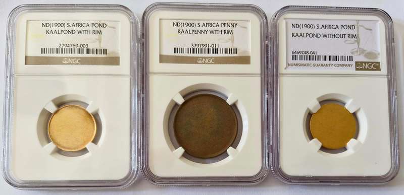 *1900 Boer War ZAR Blank Pond and Penny Combo NGC