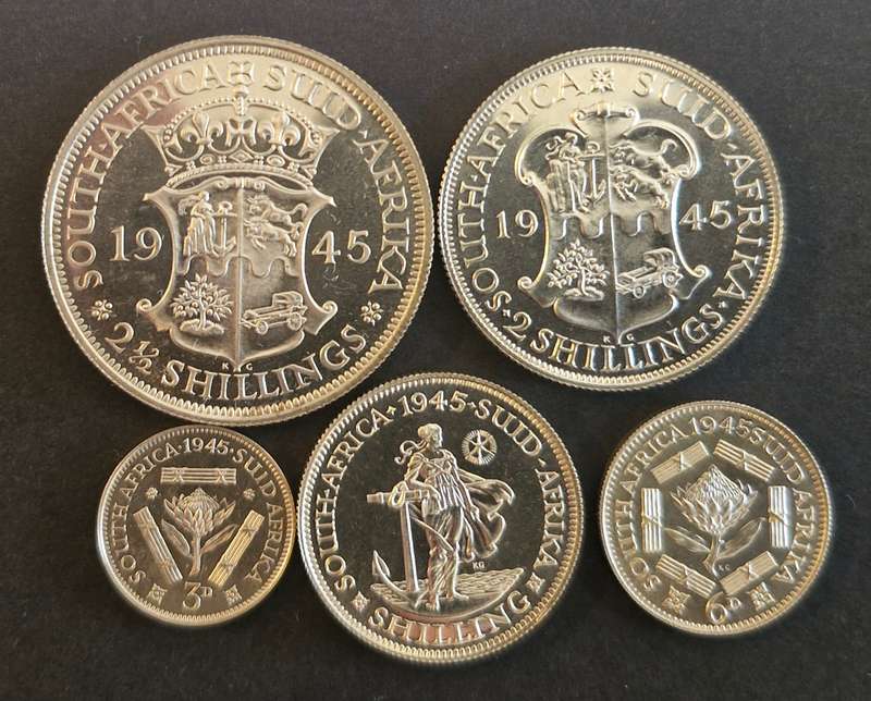 1945 Union of South Africa Full Proof Set Partially Graded