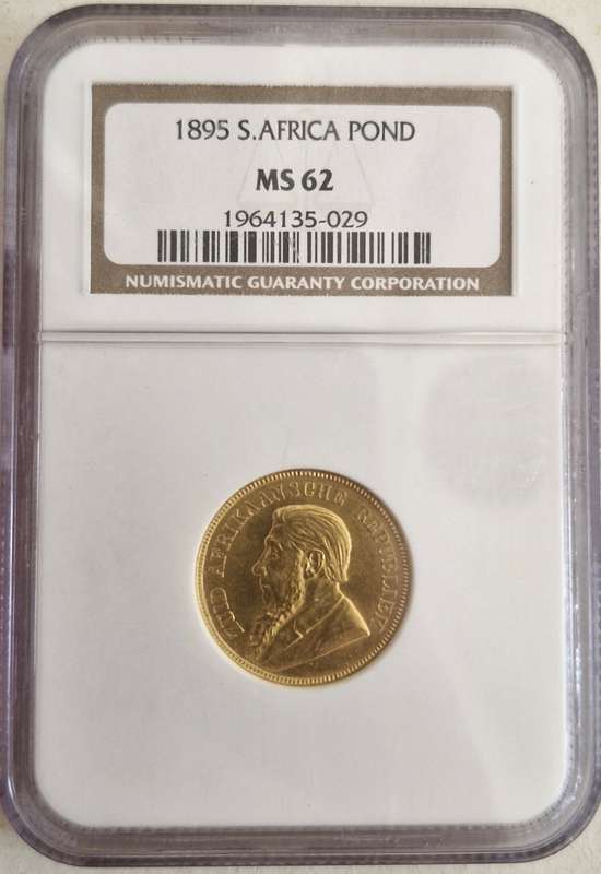 1895 ZAR Kruger Pond NGC Graded MS62