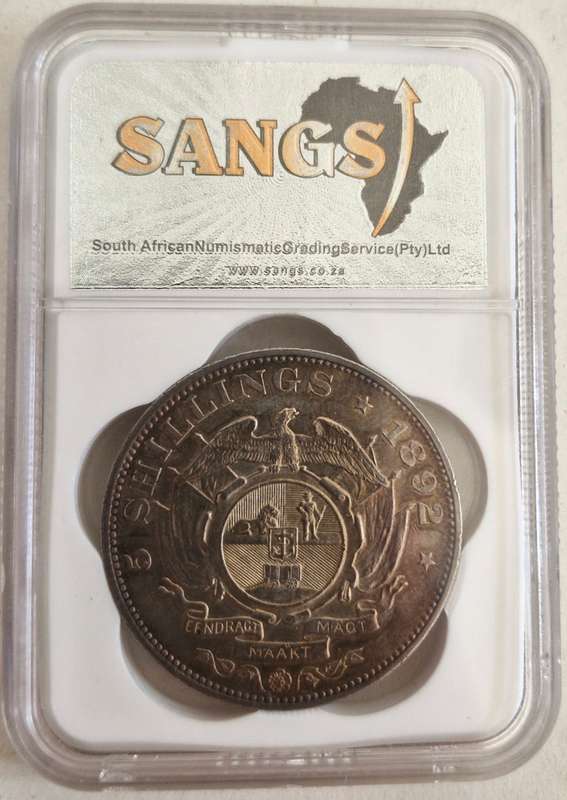 *1892 ZAR Kruger Crown 5 Shillings Single Shaft Graded MS61