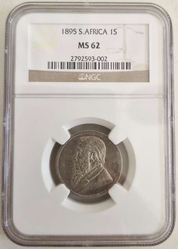 *1895 ZAR Kruger Shilling NGC Graded MS62