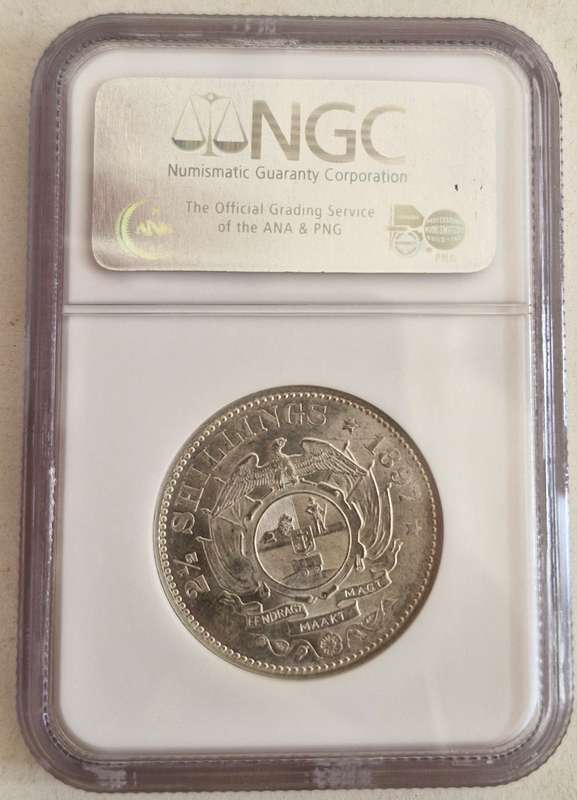*1897 ZAR Kruger Halfcrown 2/6 NGC Graded MS63
