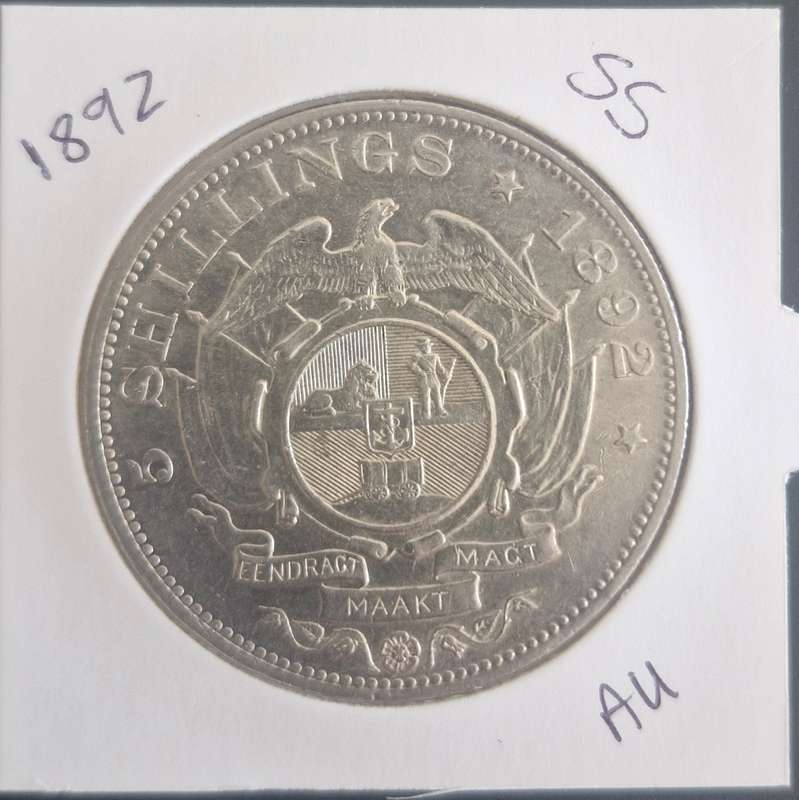 1892 ZAR Kruger Single Shaft 5 Shillings