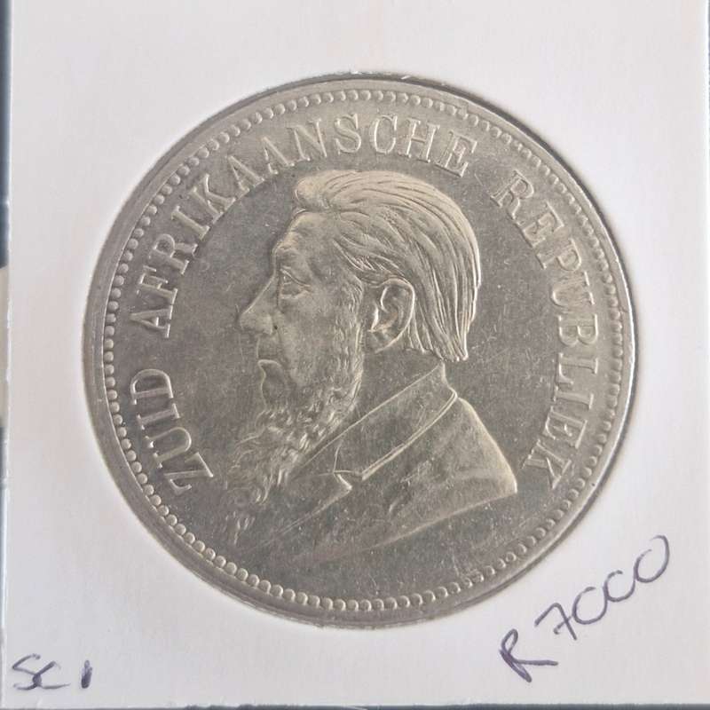 1892 ZAR Kruger Single Shaft 5 Shillings