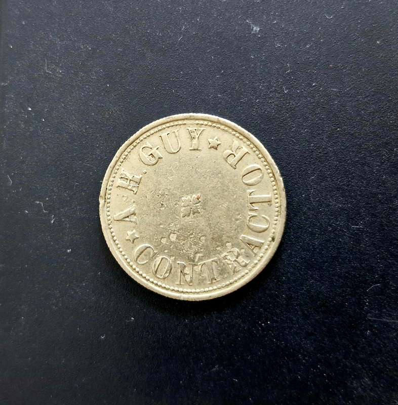 1885 A.H Guy 3/ Store Token - Scarce
