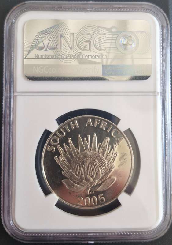 2005 South Africa Silver R1 Luthuli NGC Graded MS65