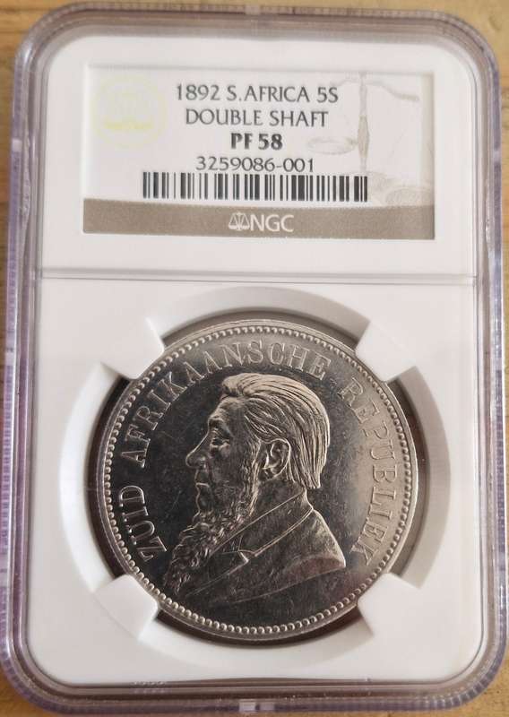 1892 ZAR Kruger Silver Proof 5 Shillings - NGC Graded