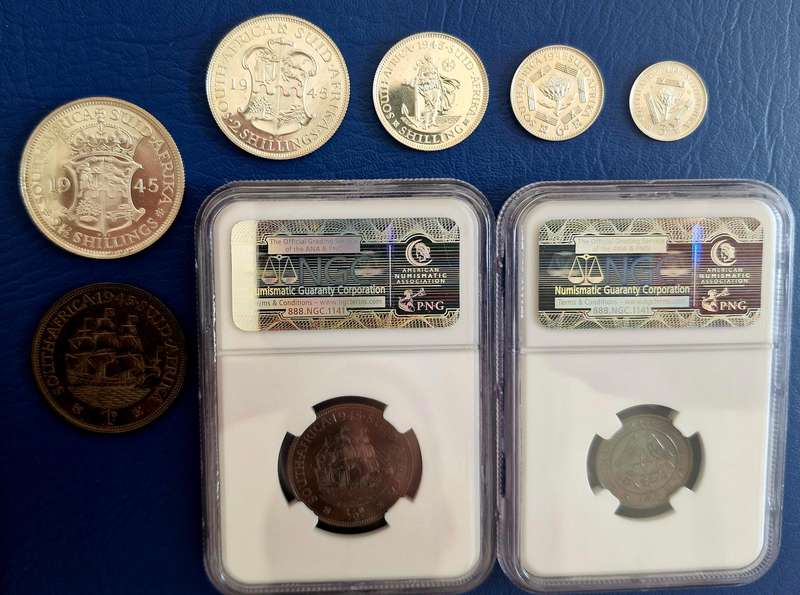 1945 Union of South Africa Full Proof Set Partially Graded