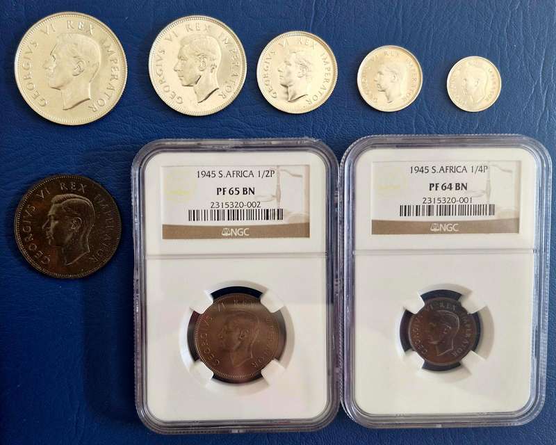 1945 Union of South Africa Full Proof Set Partially Graded