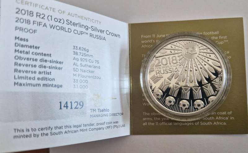 2018 Silver R2 Crown Russia World Cup Proof