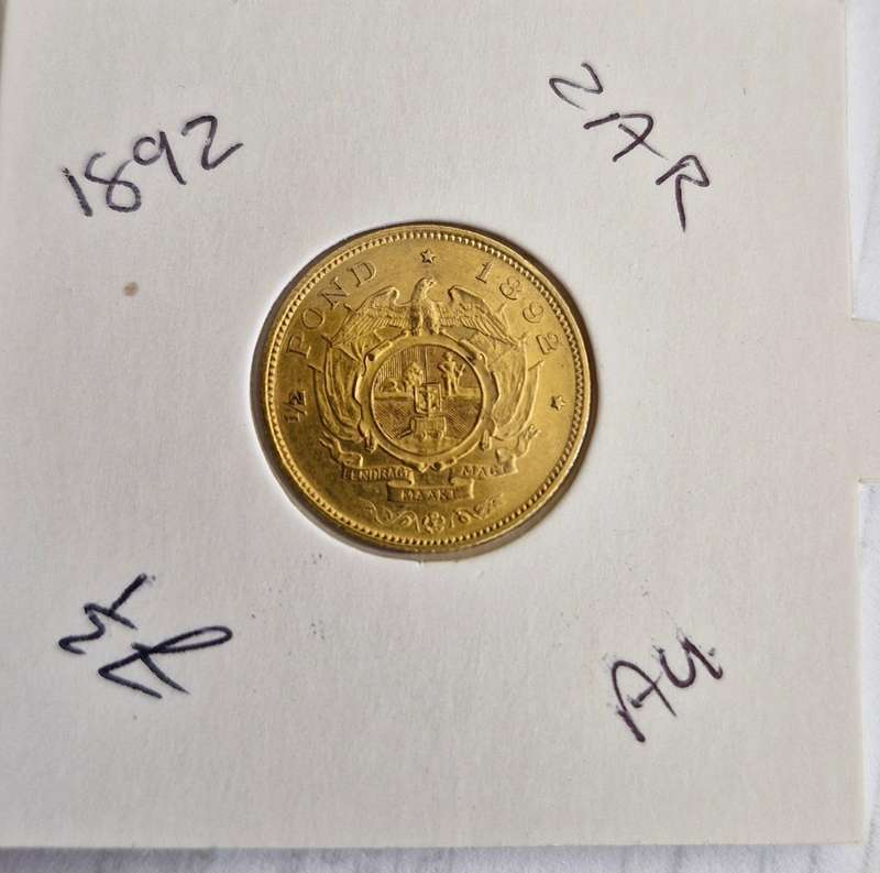 1892 ZAR Kruger Halfpond Higher Grade