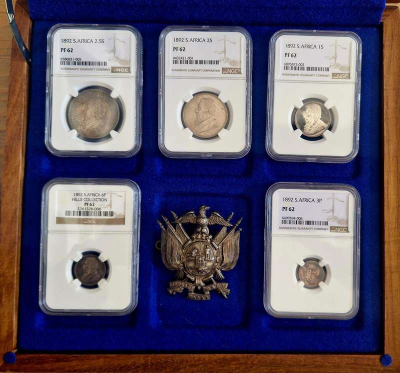 1892 ZAR Kruger Silver Proof Set - NGC Graded