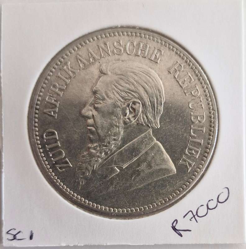 1892 ZAR Kruger Single Shaft 5 Shillings