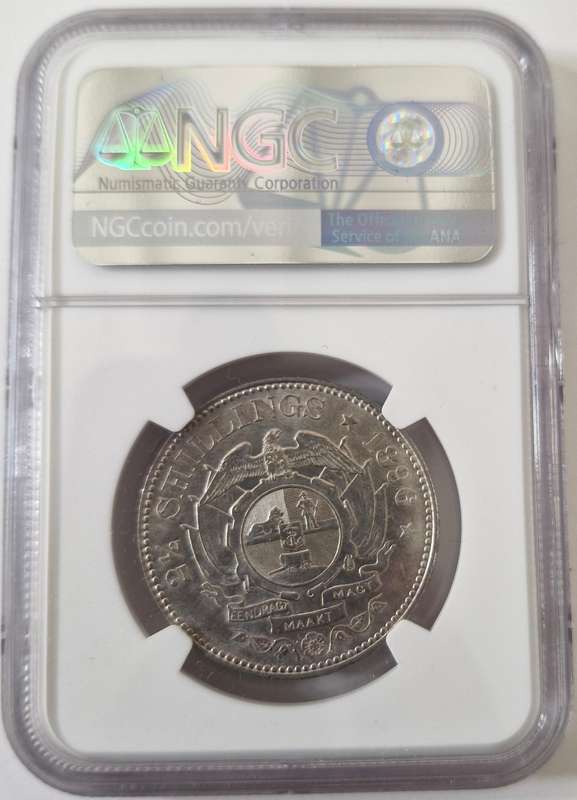 *1896 ZAR Kruger Halfcrown 2/6 NGC Graded MS62