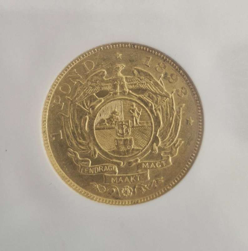 1893 ZAR Kruger Pond NGC Graded AU55