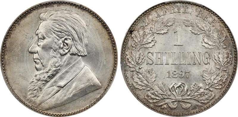 *1897 ZAR Kruger Shilling Graded MS64