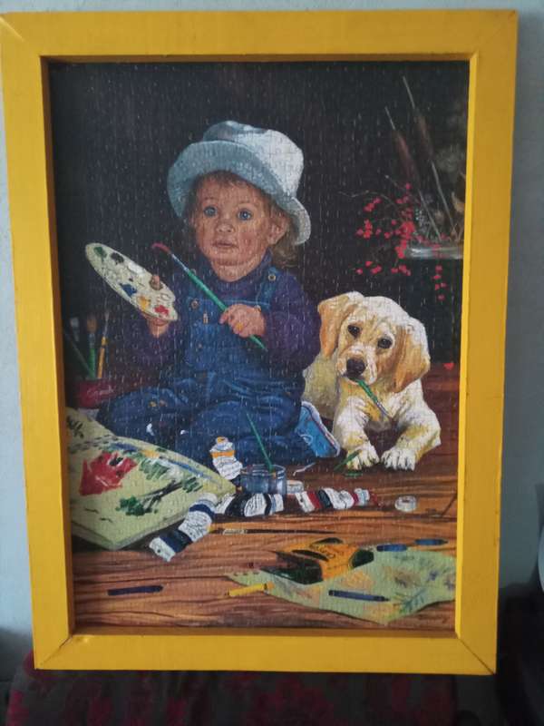 Framed puzzle portrait