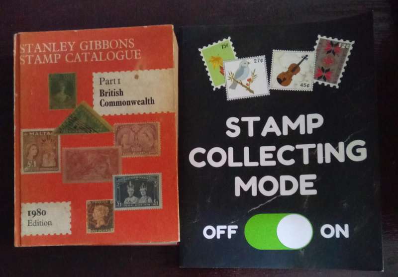 Stamp collection book and stamp catalogue second hand