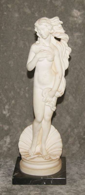 A. Santini "The birth of Venus" statue on marble base