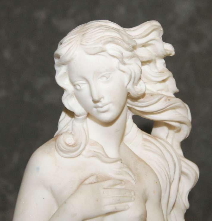 A. Santini "The birth of Venus" statue on marble base