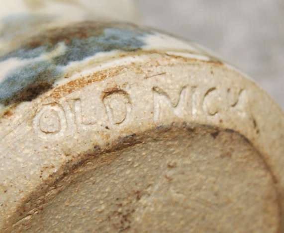 Stoneware "Old Nick" glazed pottery vase