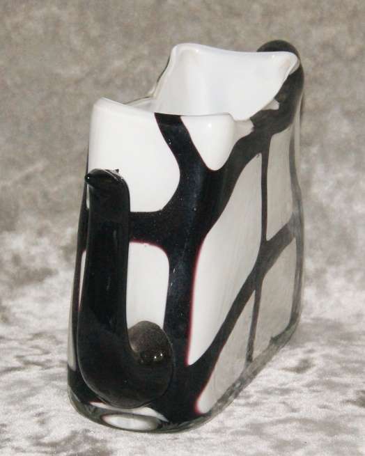 Czechoslovakian art glass teapot shaped vase